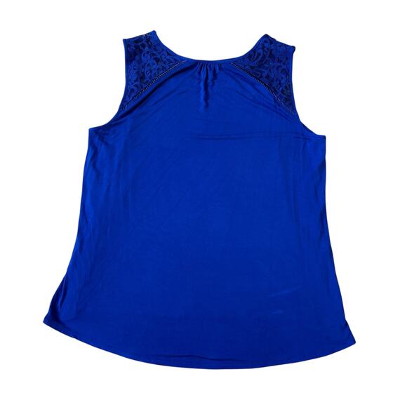 Roz & Ali Blue Lace Detail Sleevless Shirt Womens Size L - Picture 9 of 9